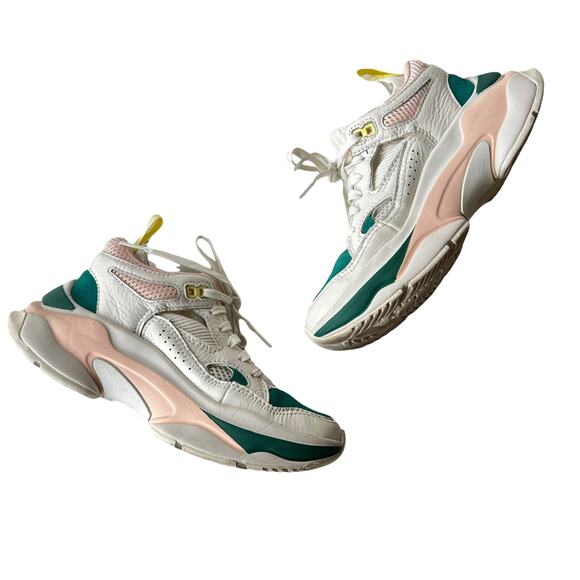 Brandblack Saga Chunky Dad Sneakers in Green, Pink and White Size 4 - Picture 4 of 16